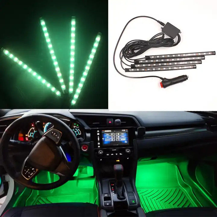 Decorative Atmosphere Lamp 48D Car Interior Lights Waterproof RGB 12V Universal Car Accessories ABS Plastic 8W