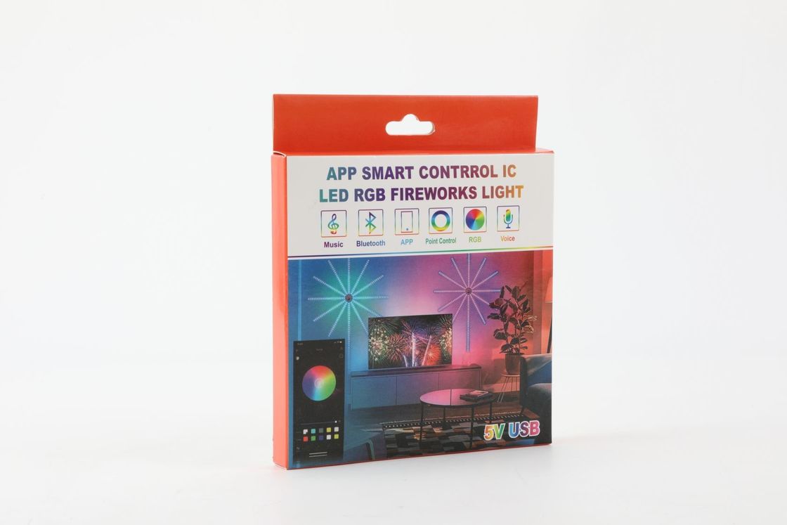 5V 2.4G Remote APP Control SMD5050 RGBIC LED Firework Lights For Room Party Christmas Deco