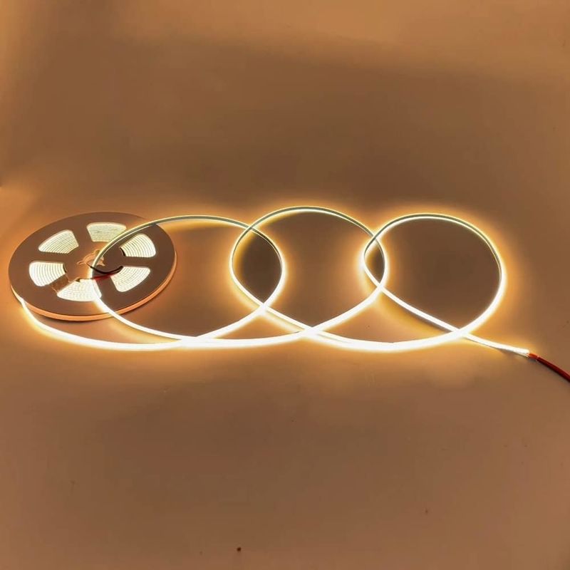 Super hẹp 3MM chiều rộng COB đèn LED 400Leds / m Dimmable 5m tuổi thọ lâu hơn