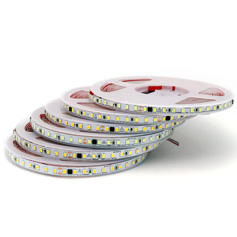 IP20 2835 220v LED Light Strip Điện áp cao 8MM 120led/M 240led/M Độ sáng cao 2835 Self Adhesive In Europe