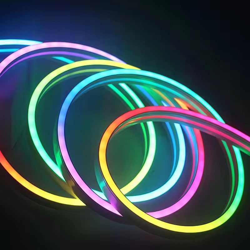 Thiết kế tự làm thay đổi màu sắc RGBIC 24V ống silicone neon LED dải ánh sáng dây neon cho phòng trò chơi ở châu Âu