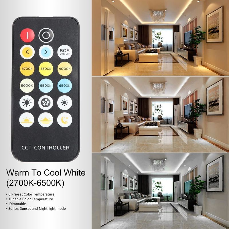 COB Đèn dải LED CCT (2700K-6500K có thể điều chỉnh) 2M 560LEDs / m CRI90 Led Tape Light Kit với hộp gói dải LED cho nhà