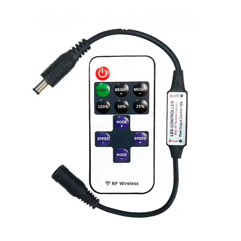 Máy bán chạy nhất Bộ điều khiển mini led 11key 5V 12V 24V Bộ điều khiển màu duy nhất RF không dây cảm ứng độ sáng từ xa led dimmer