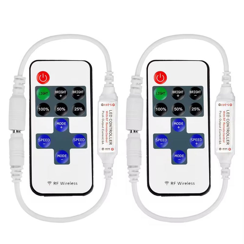 Máy bán chạy nhất Bộ điều khiển mini led 11key 5V 12V 24V Bộ điều khiển màu duy nhất RF không dây cảm ứng độ sáng từ xa led dimmer