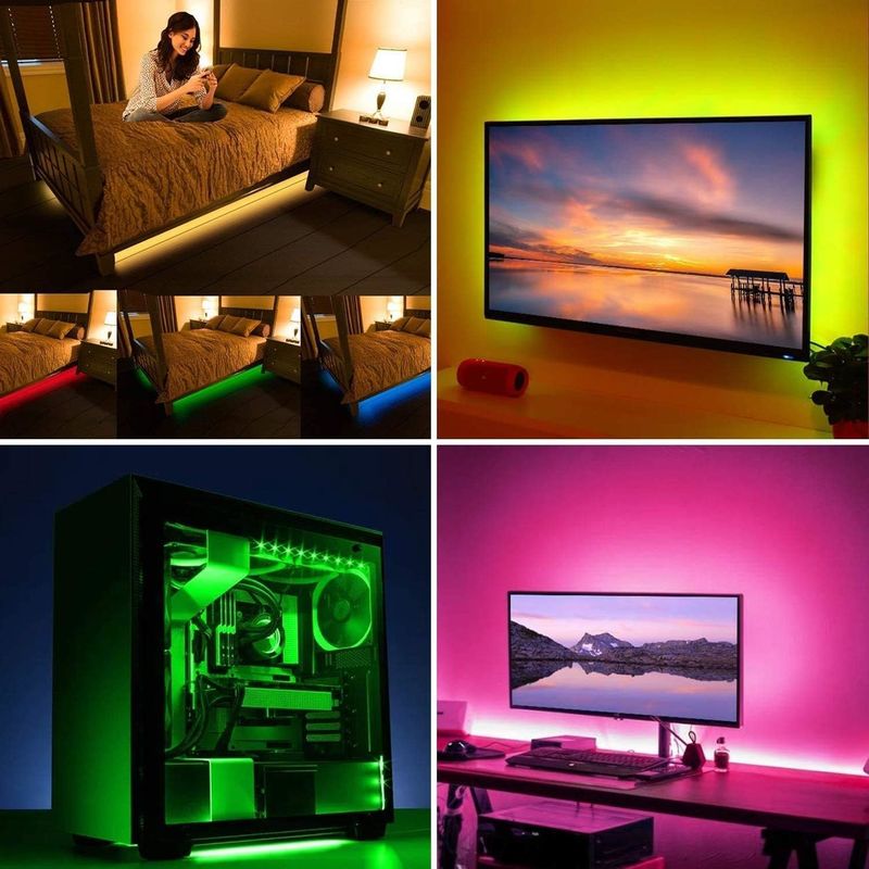 120 độ Beam Angle RGB LED Strip 5M SMD5050 24 phím IR Controller Dimmable Strip
