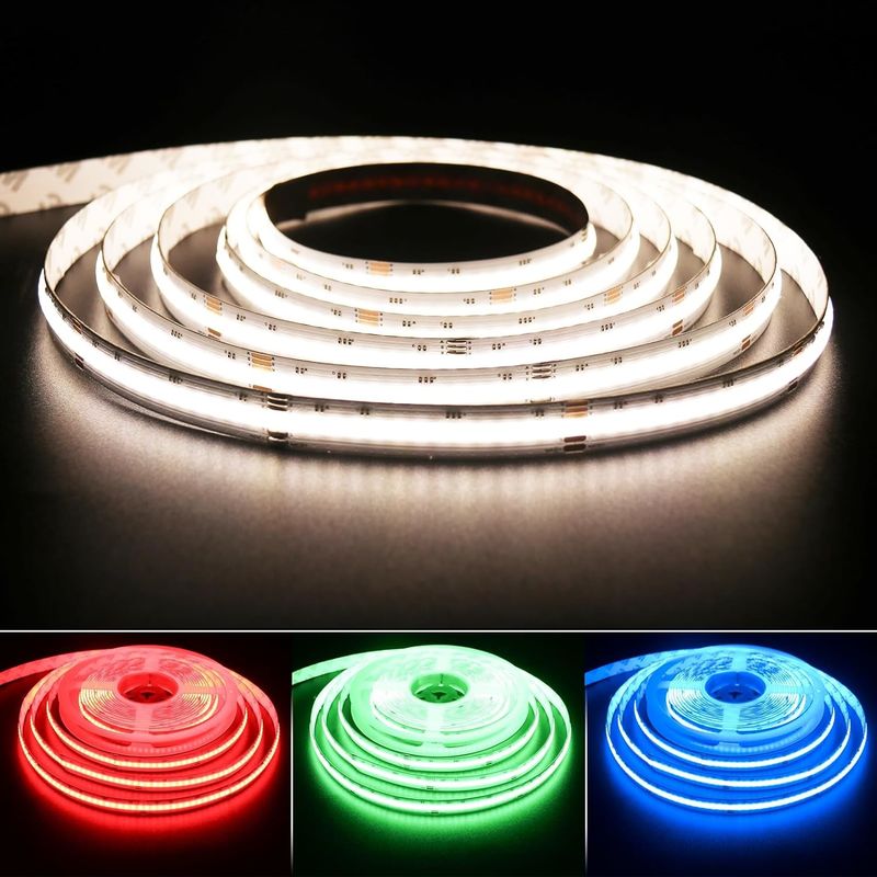 Dải đèn LED RGBW COB 19W có thể tắt với 784 đèn LED/m IP20 và điều khiển DMX512/RF/Bluetooth/WiFi