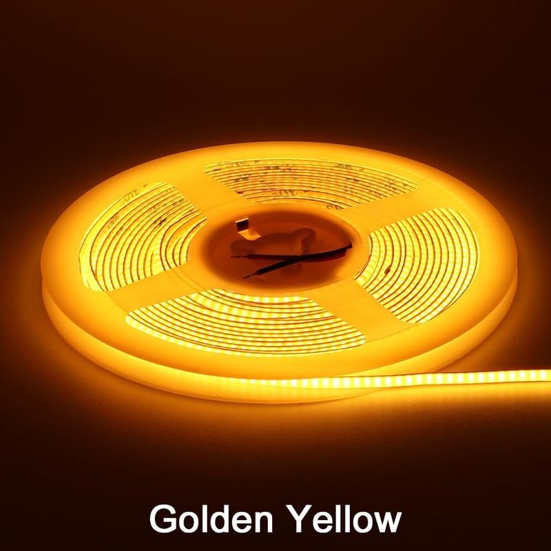 Chứng chỉ CE ROHS COB Strip Light Đỏ Xanh Xanh Xanh Hồng Màu Vàng Độ dày đặc cao 480 Strip Light Flexible Board 24V 12V