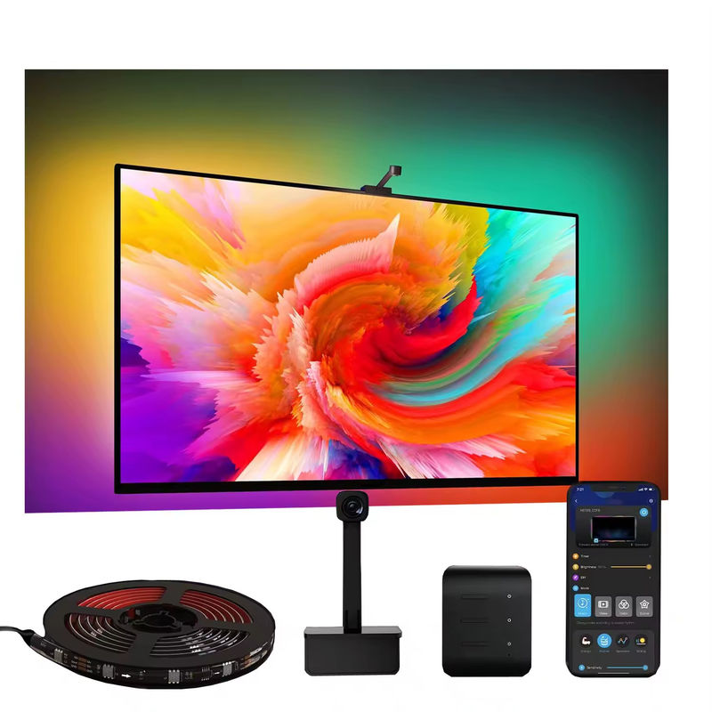 65-75 inch Alexa Google Home Ambient Smart App Wifi Immersion TV Đèn hậu với Camera RGBIC