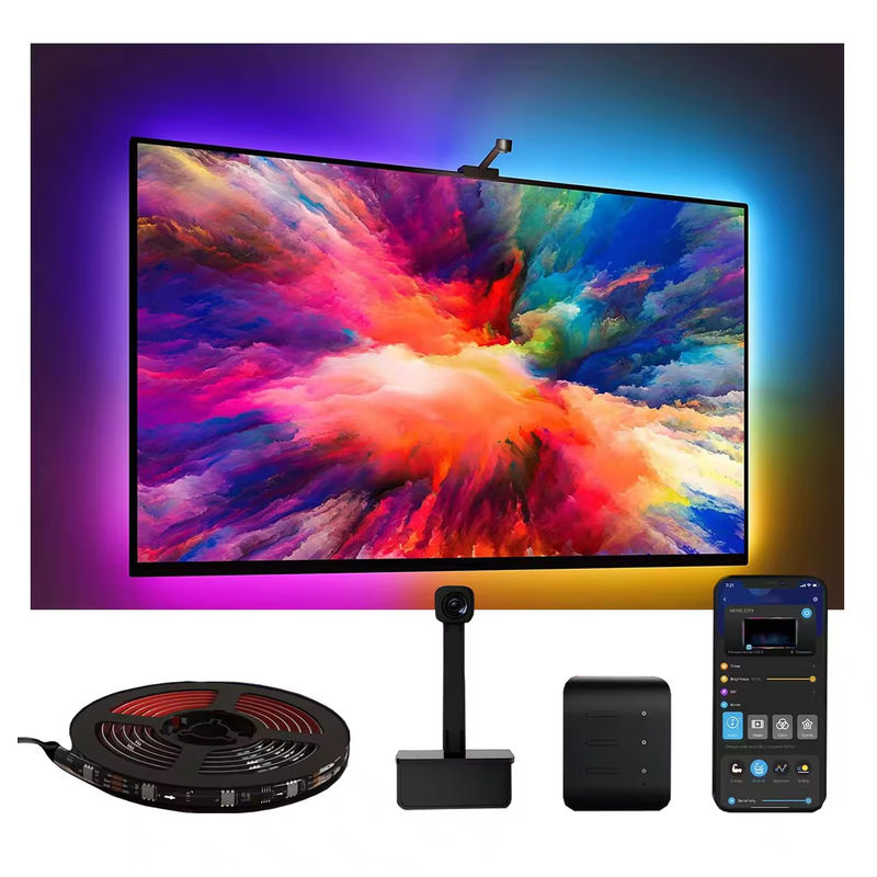65-75 inch Alexa Google Home Ambient Smart App Wifi Immersion TV Đèn hậu với Camera RGBIC