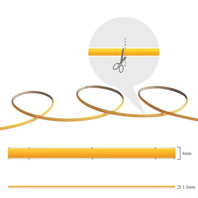 12v / 24V 8mm 90Ra 320d fob Profile nhôm COB LED Strip cho trang trí