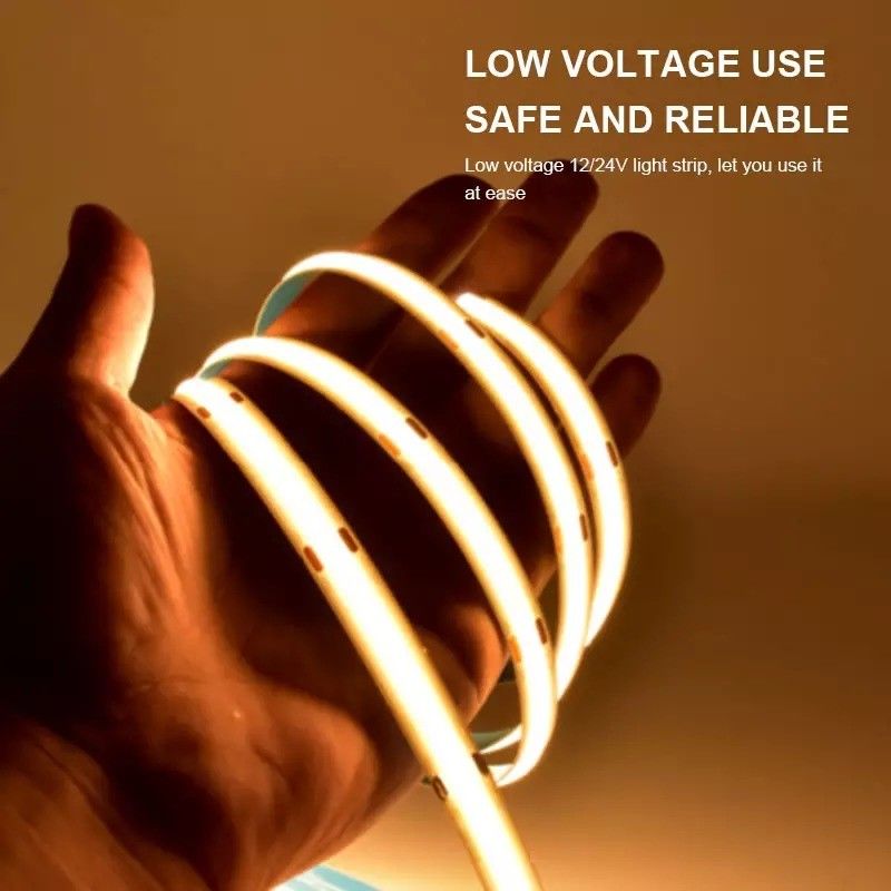 12V 24V chống nước IP65 IP67 IP68 CRI90 Đèn LED COB linh hoạt 5M có thể tắt để sử dụng trong nhà ngoài trời