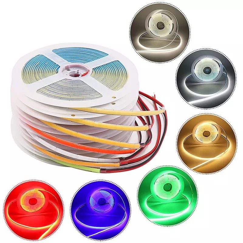 8mm Led Cob Strip 24v Dải đèn USB Đèn nền TV Flex 12v Siêu mỏng Dải đèn led Cob nhỏ