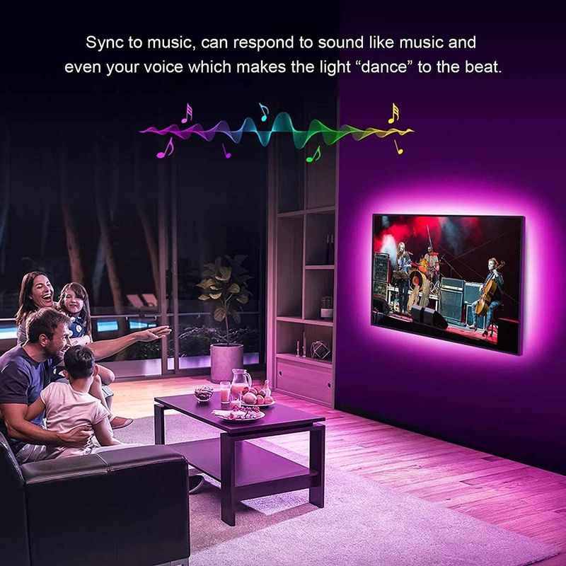 Smart LED Strip cho trang trí 12V 5V USB Control Music Sync và RGB Color Temperature