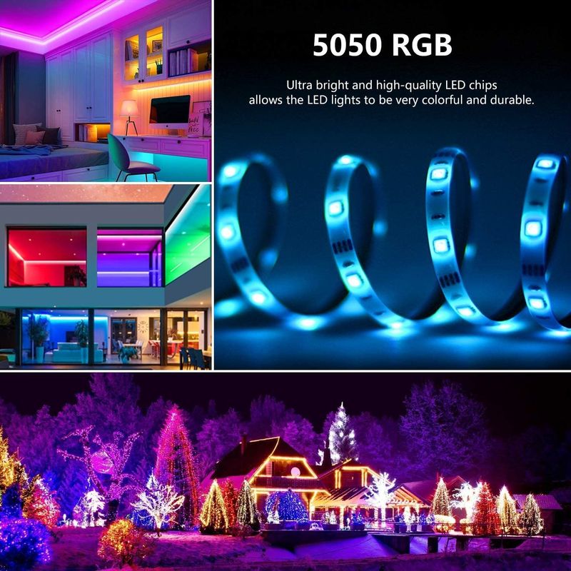 Smart LED Strip cho trang trí 12V 5V USB Control Music Sync và RGB Color Temperature