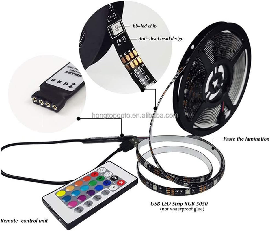 Smart LED Strip cho trang trí 12V 5V USB Control Music Sync và RGB Color Temperature