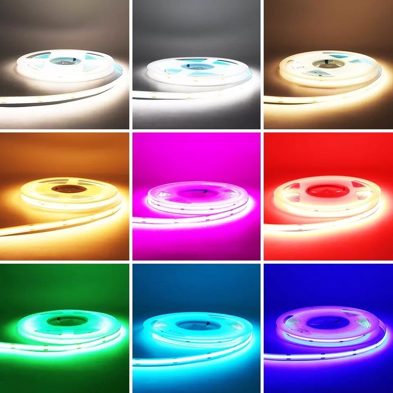 Dải đèn LED Cob linh hoạt với màu xanh trắng ấm áp và hiệu suất chiếu sáng đèn 90lm / w