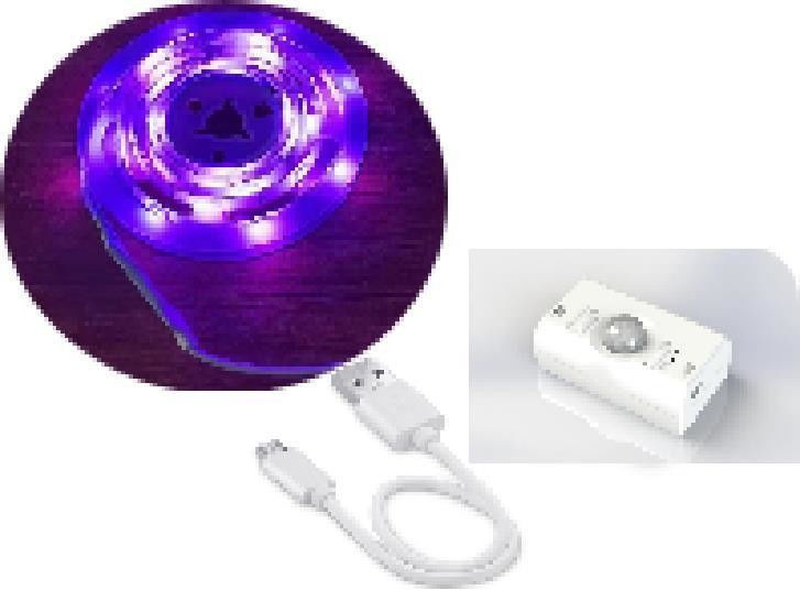 SMD2835 Đèn dải LED với cảm biến chuyển động 1m Chiều dài USB sạc lại chế độ ban ngày và ban đêm