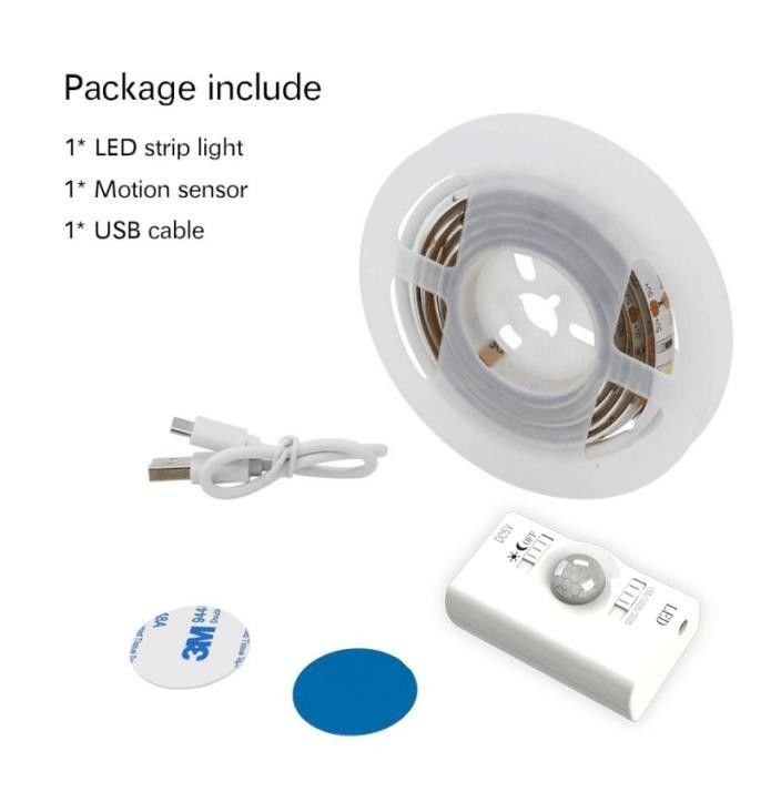 SMD2835 Đèn dải LED với cảm biến chuyển động 1m Chiều dài USB sạc lại chế độ ban ngày và ban đêm