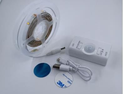 SMD2835 Đèn dải LED với cảm biến chuyển động 1m Chiều dài USB sạc lại chế độ ban ngày và ban đêm
