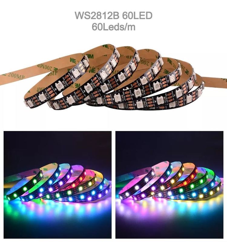 Không thấm nước 12V ws2812 ws2811 Led Strip 60 leds cho Magic Color RGB trang trí CRI Ra 80