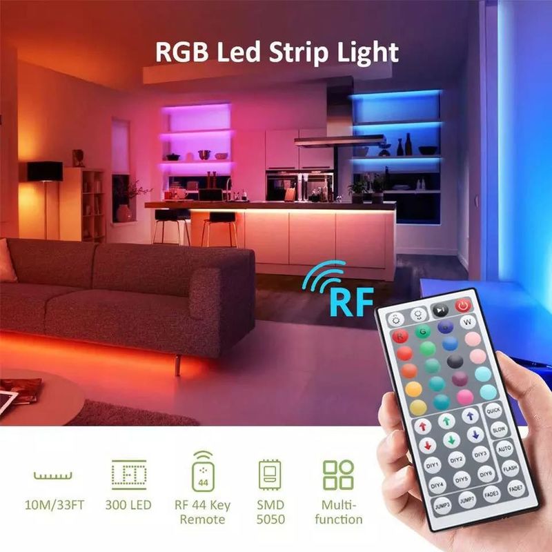 Ánh sáng lâu dài chống nước IP65 30d / m 5050 RGB LED Light Strips với điều khiển từ xa