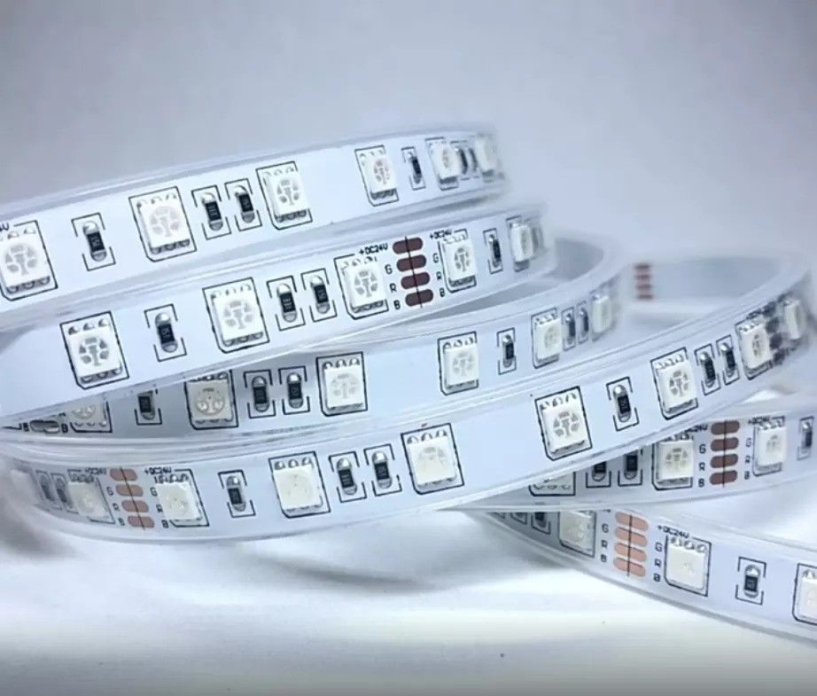 12w 12v 24v 10mm 60 đèn LED Rgb 5050 Smd Dải đèn LED linh hoạt với và nhiều màu sắc