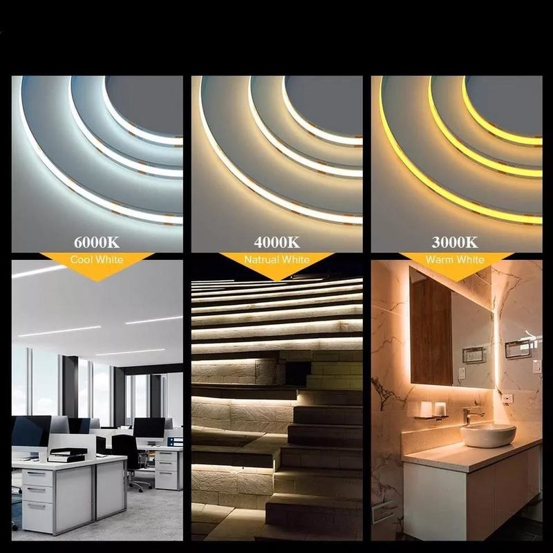 280 leds / mét 12v 24v 220v Rgbw Cob Light Strip Cob Led Strip Chiều dài 50meters / roll