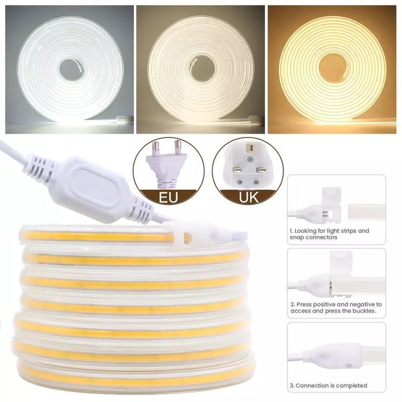 280 leds / mét 12v 24v 220v Rgbw Cob Light Strip Cob Led Strip Chiều dài 50meters / roll