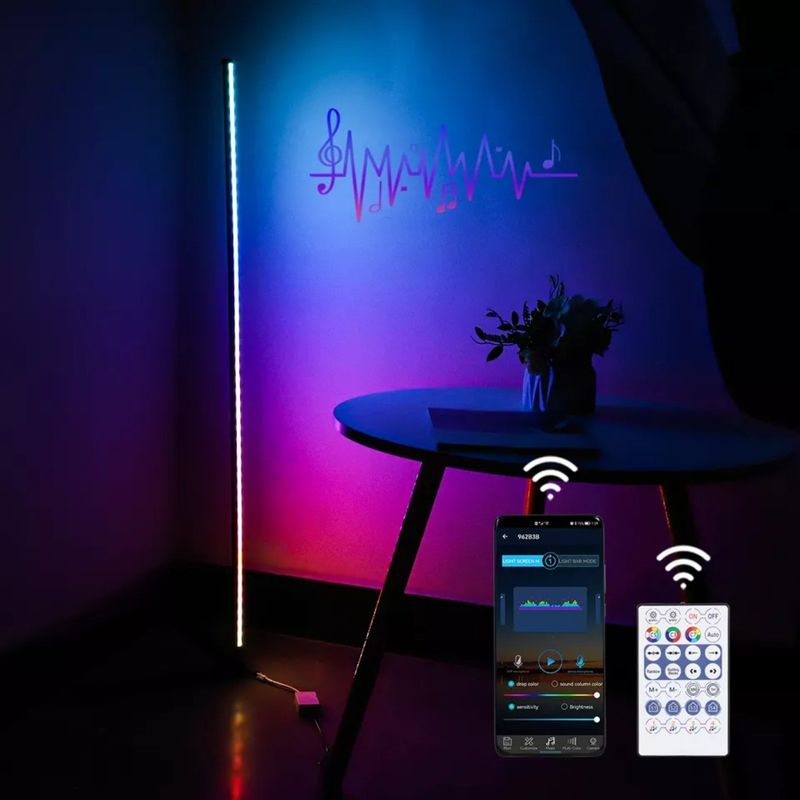 Điều khiển từ xa Đèn hoàng hôn xung quanh Phòng khách thông minh RGB Động trang trí thay đổi màu sắc Đèn đêm