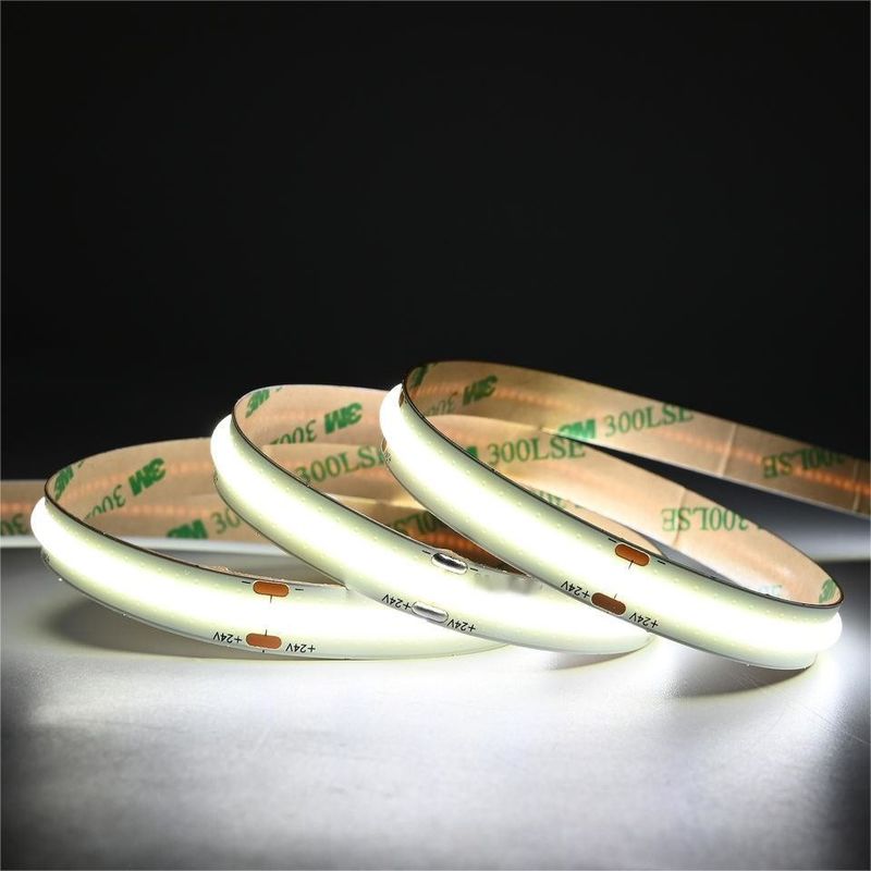 10m / cuộn Đường đôi 600 leds 12v 24v Ra80 12mm linh hoạt COB dẫn linh hoạt đèn dải