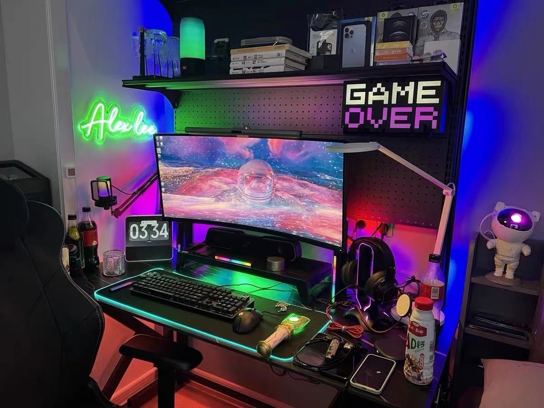 Đèn chơi game Phòng khách Ánh sáng môi trường Rgb Trang trí Đèn đêm Đứng Đèn sàn góc Led