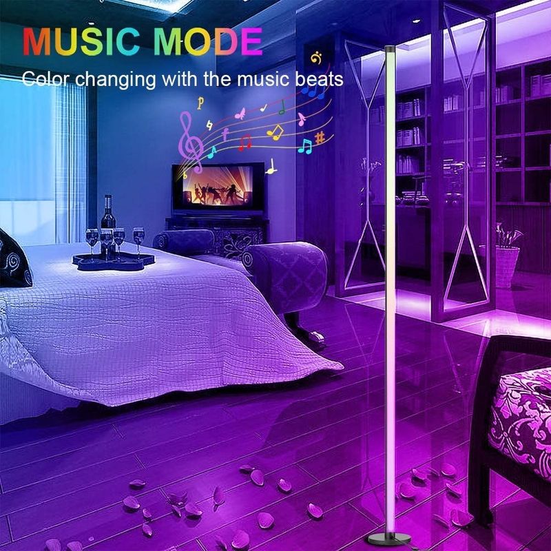 Đèn chơi game Phòng khách Ánh sáng môi trường Rgb Trang trí Đèn đêm Đứng Đèn sàn góc Led