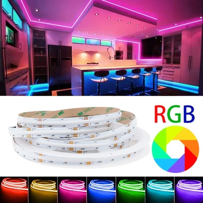 Đèn Flux ánh sáng lm 1000 24V 576 leds/meter RGB COB LED Soft Light Strip trực tiếp tốt