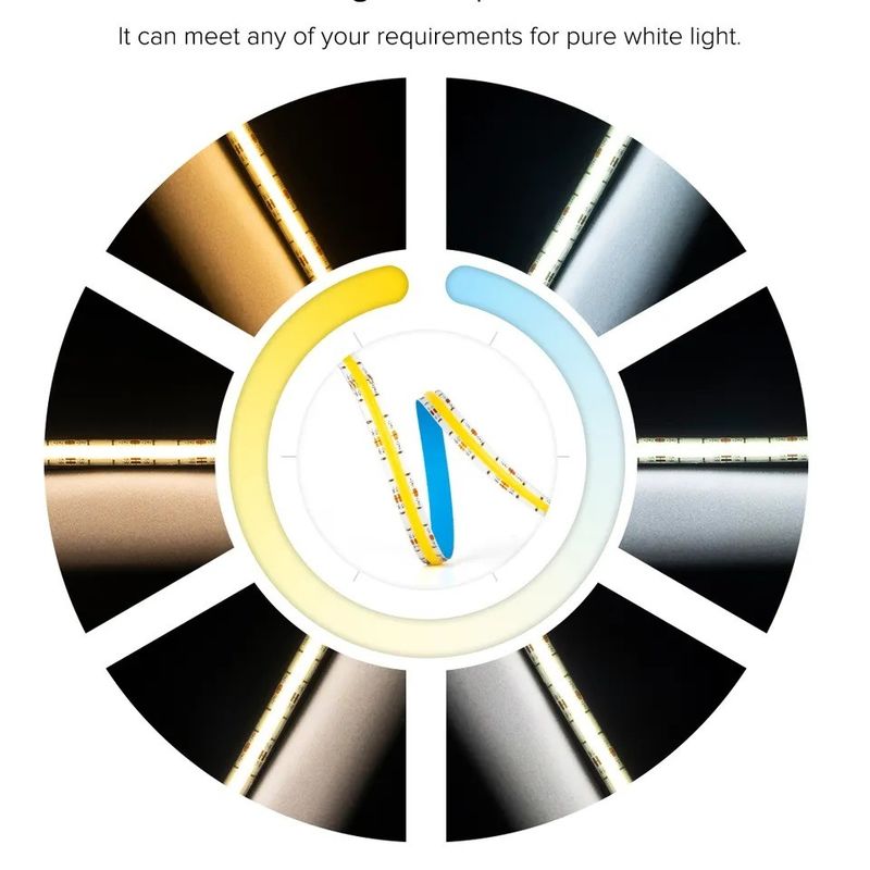 Đường dây LED COB có thể tắt 12V 24V W WW 2700K 6000K cho Cabinet Light 5M 16,4ft Long