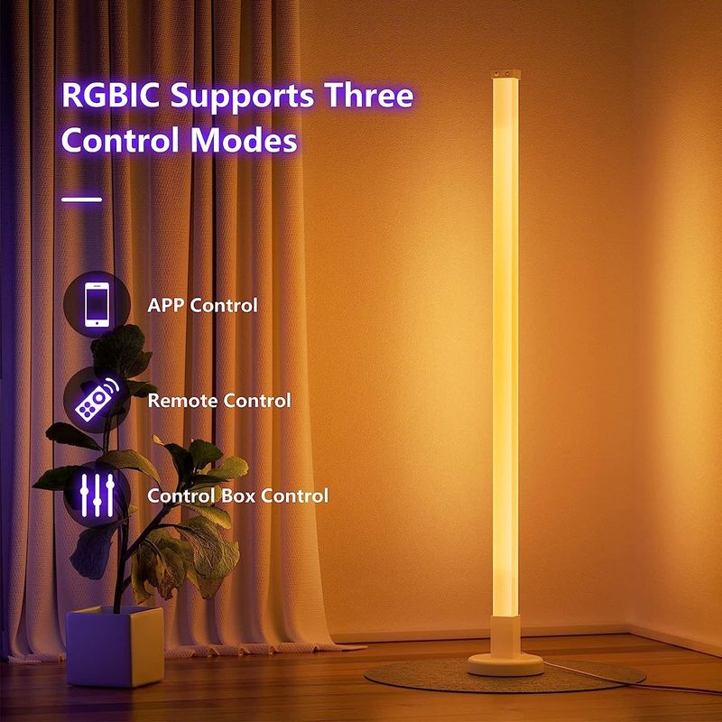 1.5m Đèn chơi game Phòng khách Ánh sáng môi trường với đèn sàn góc LED đứng