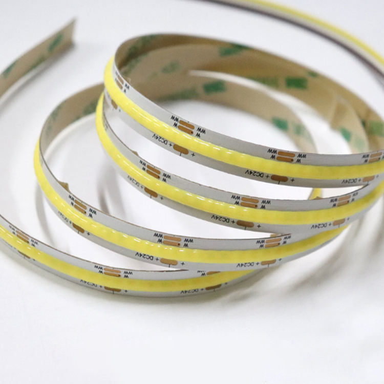 IP20 100lm 10W 24V FCOB có thể điều chỉnh màu trắng RA90 560LEDS COB LED Strip PCB dày hơn với đập