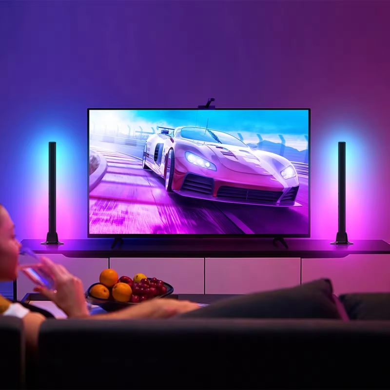 Đèn sàn 18LEDS thay đổi màu sắc RGB RGBIC cho trang trí phòng ngủ với kích thước 30cm và 50cm