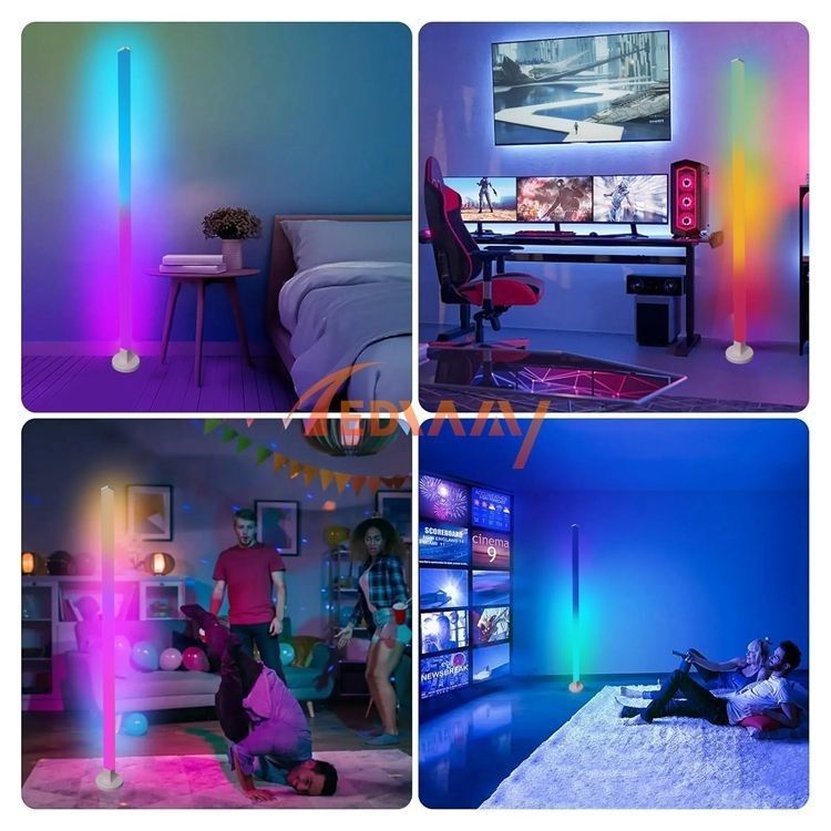 Metal Glass Shade Ambient Floor Light 150cm Đèn sàn điều khiển từ xa màu sắc cho phòng ngủ