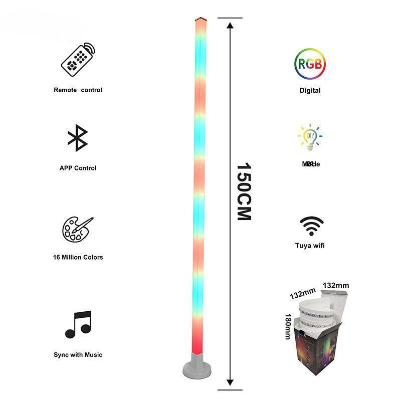 2024 Atmosphere Smart Home Light Rgb Led Floor Lamp với cơ sở sắt và điều khiển từ xa