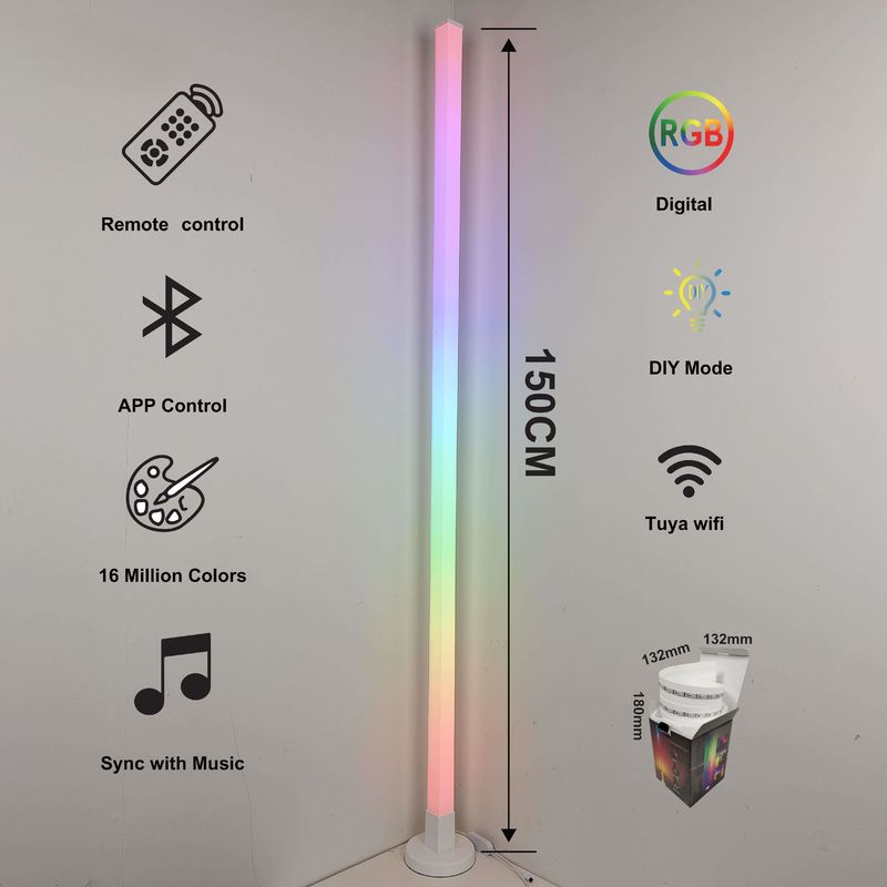 2024 Atmosphere Smart Home Light Rgb Led Floor Lamp với cơ sở sắt và điều khiển từ xa