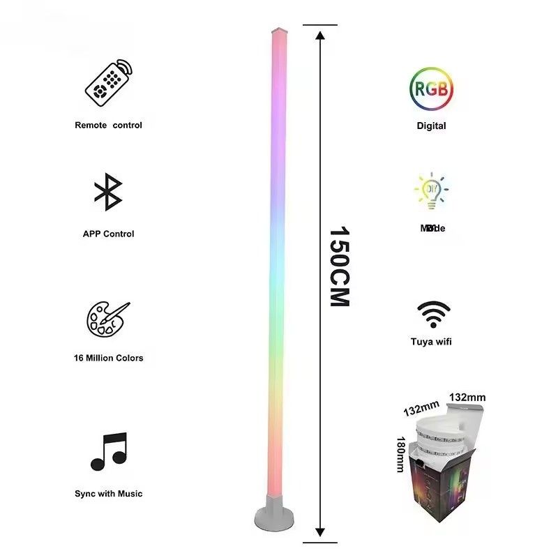DIY Atmosphere Smart Home Light Rgb Led Floor Corner Lamp với điều khiển từ xa IR
