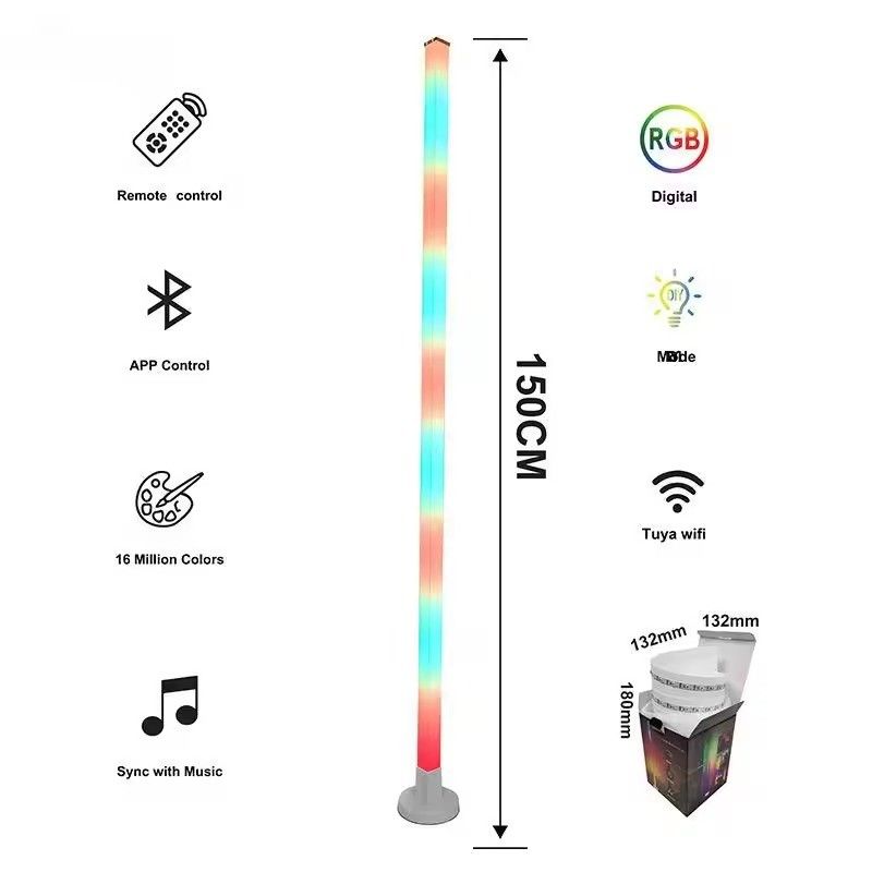 DIY Atmosphere Smart Home Light Rgb Led Floor Corner Lamp với điều khiển từ xa IR