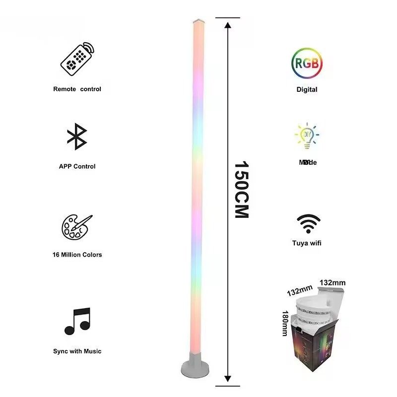 DIY Atmosphere Smart Home Light Rgb Led Floor Corner Lamp với điều khiển từ xa IR