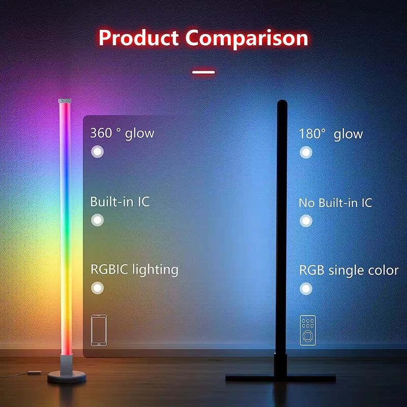 DIY Atmosphere Smart Home Light Rgb Led Floor Corner Lamp với điều khiển từ xa IR