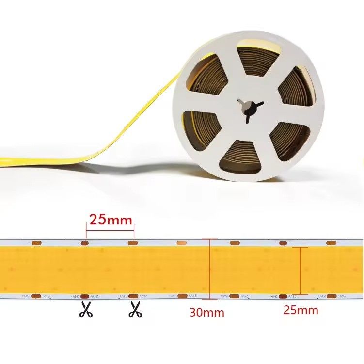 COB LED Strip Super Wide 30mm 1600chips 40W/M 2700k 3000k 6500k DC24V cho Dự án Trần nhà