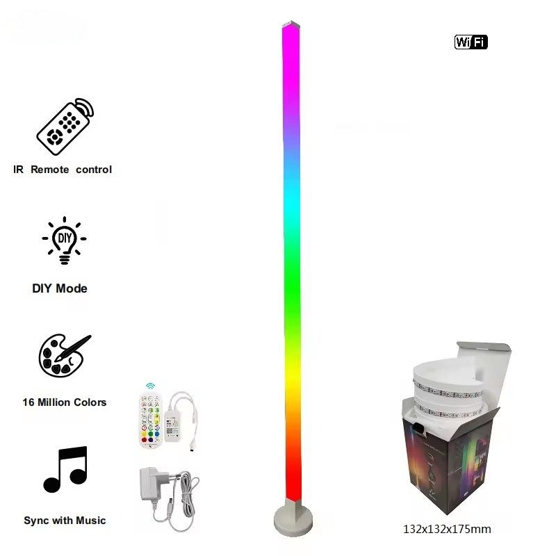 1.5M ASB Smart Home LED Strip với điều khiển từ xa IR và âm nhạc RGBIC cho đèn góc sàn