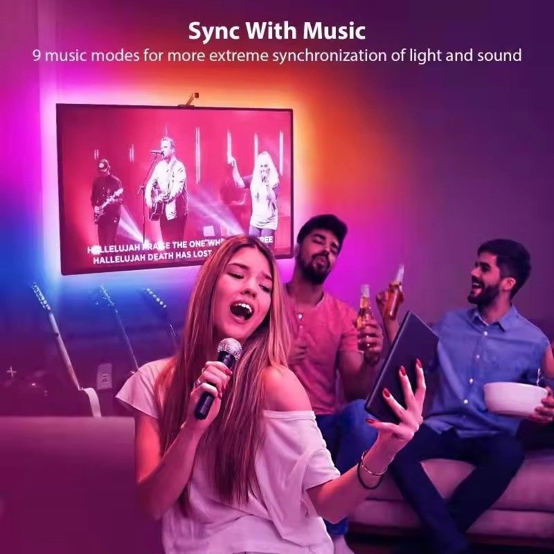 55-65 inch Alexa Google Home Ambient Smart App Wifi Immersion TV đèn LED Đèn hậu 3.8m 12.5ft ROLL với Camera