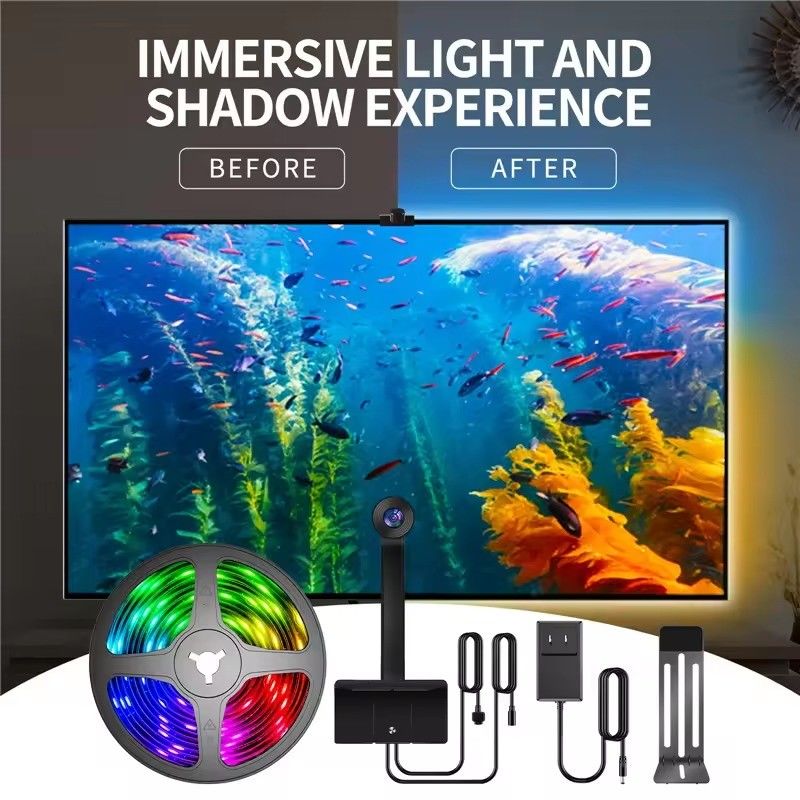 Kiểu LED Smd5050 Led Chip Atmosphere 16,4ft LED Strip Sync to Screen Music cho Google TV
