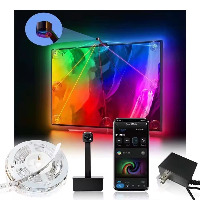 Kiểu LED Smd5050 Led Chip Atmosphere 16,4ft LED Strip Sync to Screen Music cho Google TV