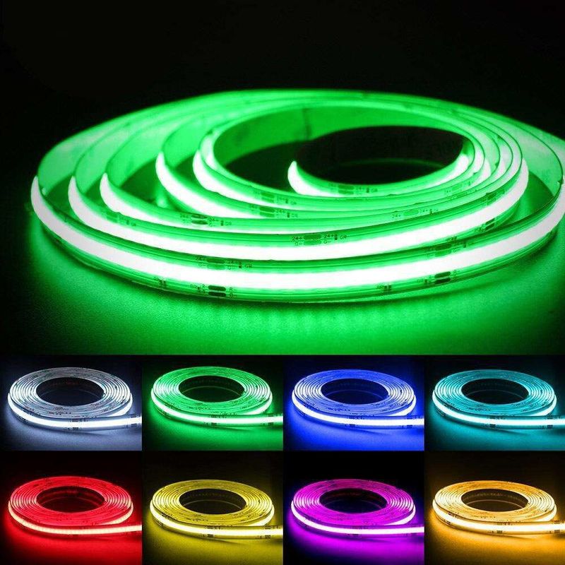 10mm PCB Chiều rộng linh hoạt RGB COB Dải đèn LED Nguồn sáng Điểm LED miễn phí IP20 DC 12V